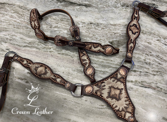 Ivory Laredo Leather Centerplate Tack Set image 3