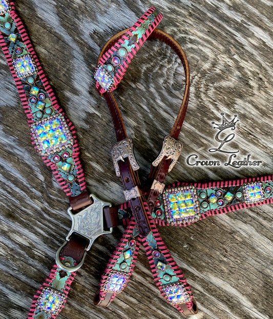 2020 Turquoise & Pink Whipstitch Set ~ One of a Kind image 1