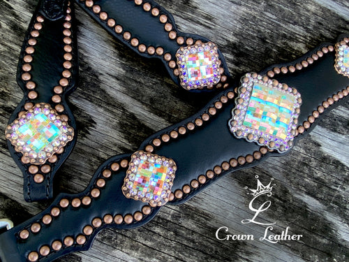 Black on Black AB Crystal Double Ear Set image 1