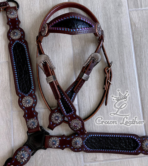 Purple, Pink & Turq. Color Shifting Lace, Buckles & Conchos image 4