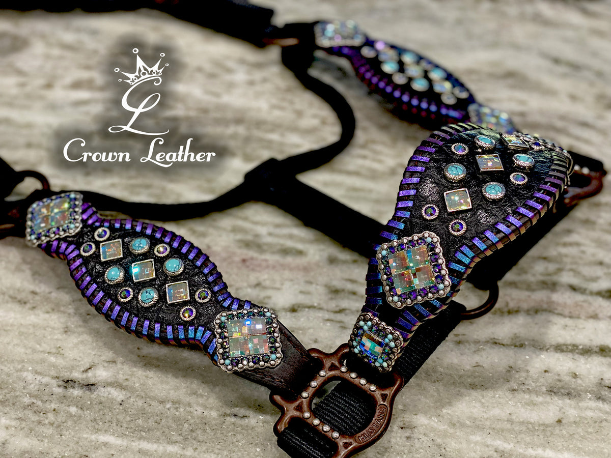 Color Shifting Whipstitch & Crystal Halter image 1