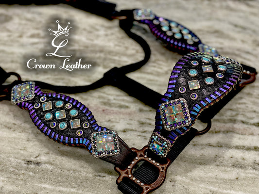Color Shifting Whipstitch & Crystal Halter image 1