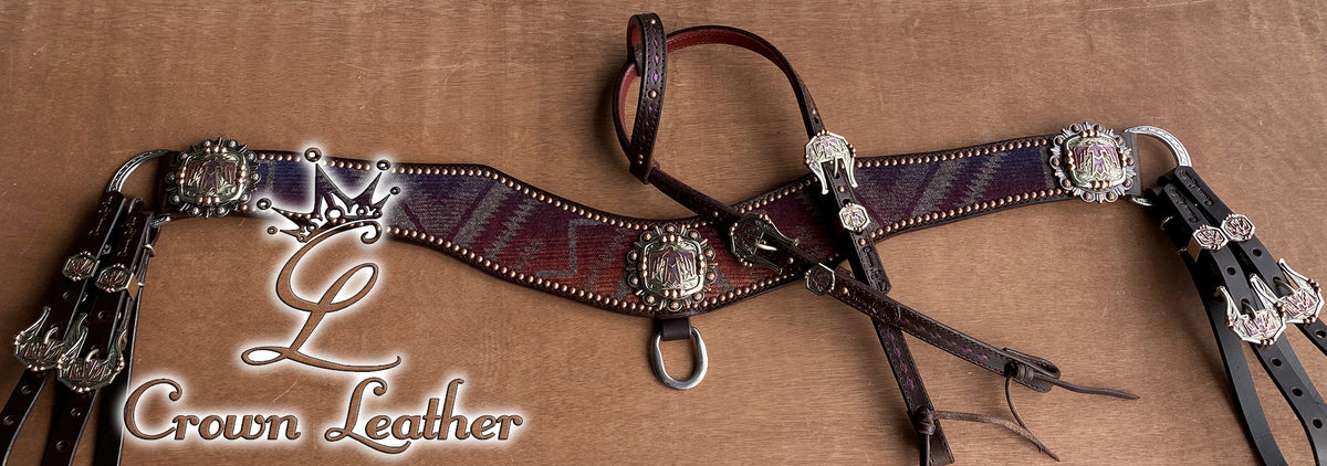 Colorshifting Buckstitch Ombre Pendleton Tripping Collar Set image 5