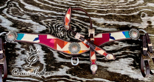 Red Cream Pendleton Wool Tripping Collar Set image 2