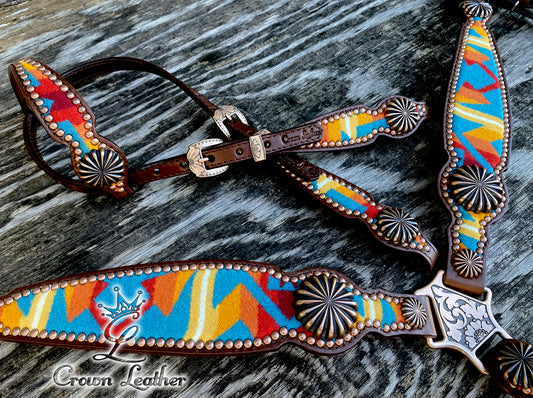 Turquoise Multi Color Pendleton Wool Set image 0