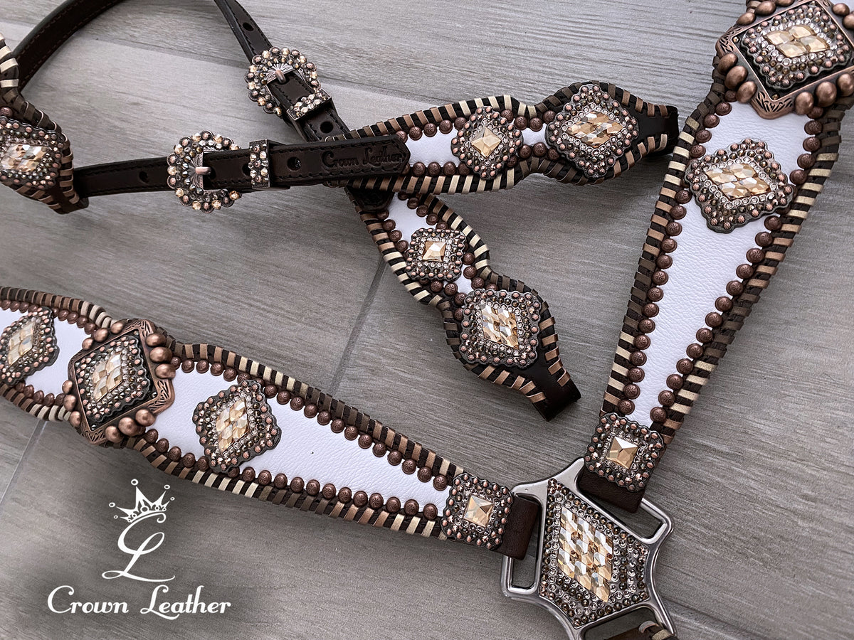Brown Ombre Whipstitch Crystal Tack Set image 0
