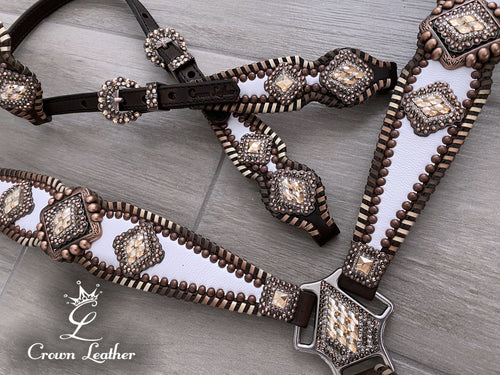 Brown Ombre Whipstitch Crystal Tack Set image 0