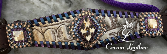 Copper Silver Croc Color Shifting Whipstitch Halter image 3
