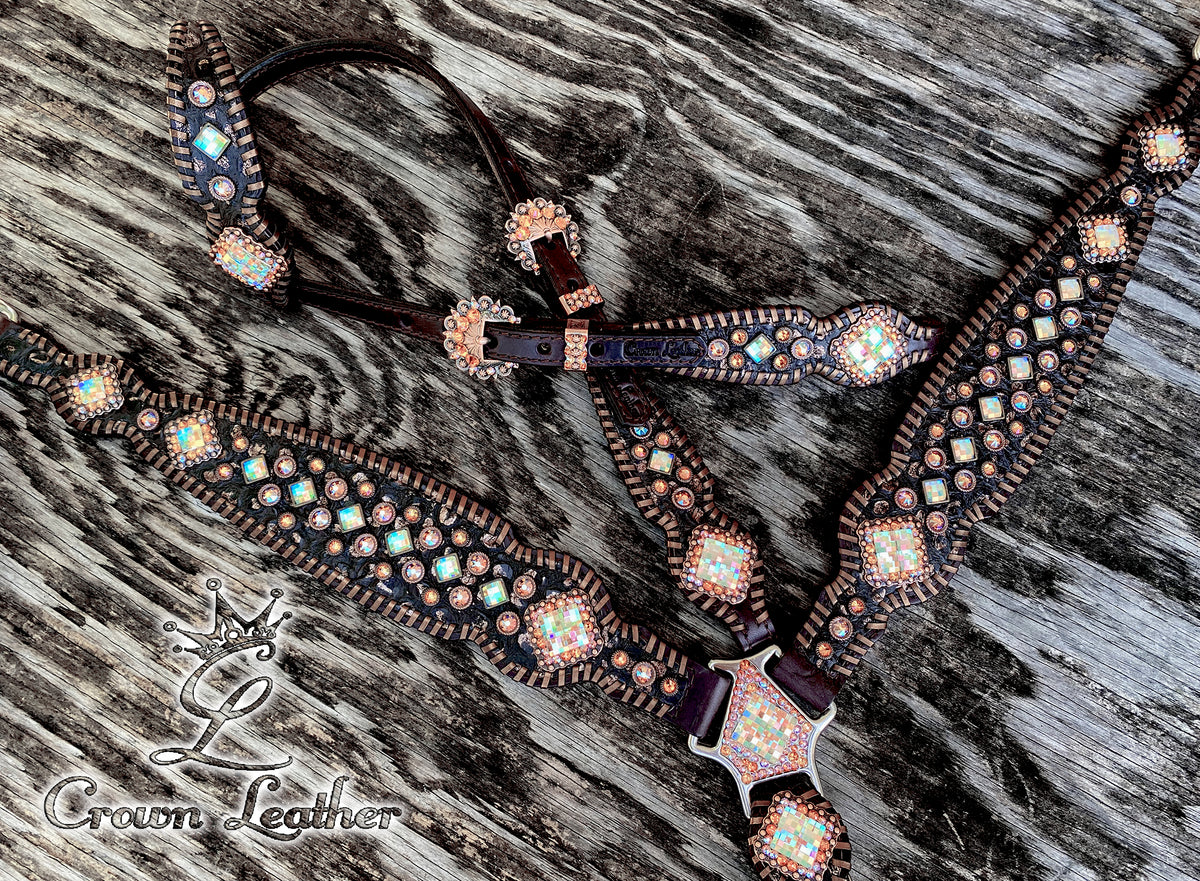 Florida Sunrise Crystal Bronze Whipstitch Set image 3
