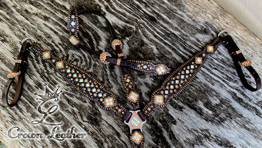 Florida Sunrise Crystal Bronze Whipstitch Set image 2