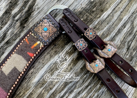 Multi Colored Pendleton Wool Tripping Collar Set image 1
