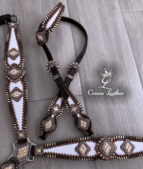 Brown Ombre Whipstitch Crystal Tack Set image 3