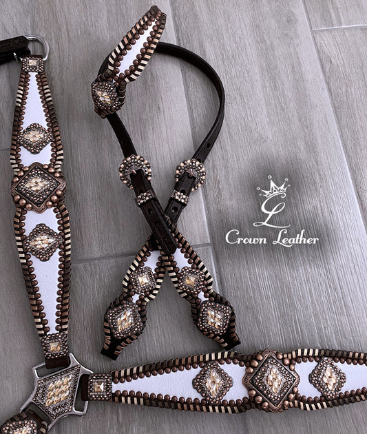 Brown Ombre Whipstitch Crystal Tack Set image 3