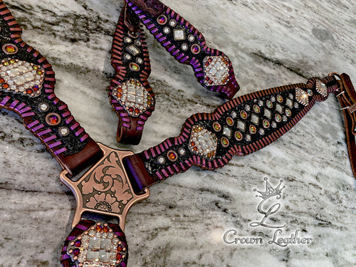 Crimson Color Shifting Whipstitch Tack Set image 4