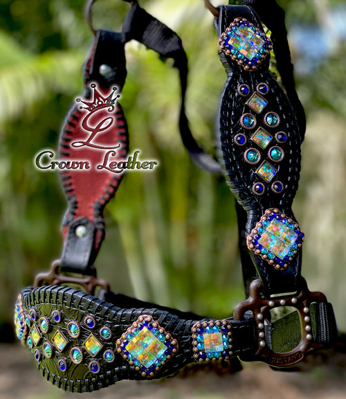 Florida Oceanic Crystal Whipstitch Halter (1 of a Kind) image 0