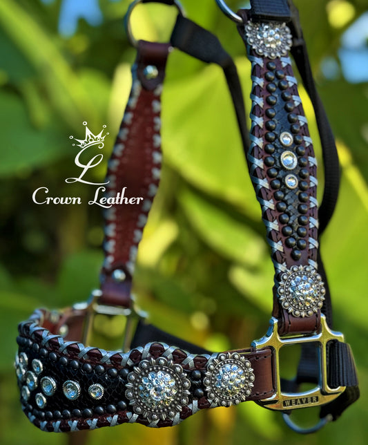 Black Silver Cross Stitch Crystal  Halter image 3