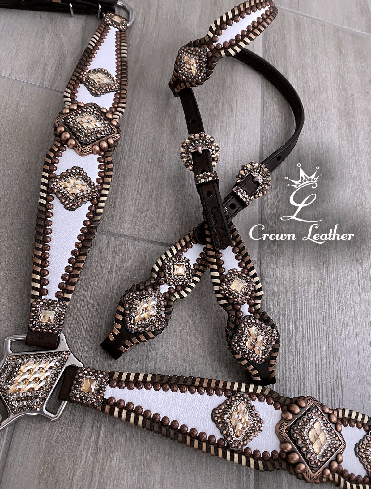 Brown Ombre Whipstitch Crystal Tack Set image 4