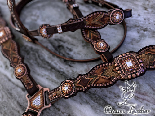 Brandy Gilded Laredo Crystal Tack Set image 1