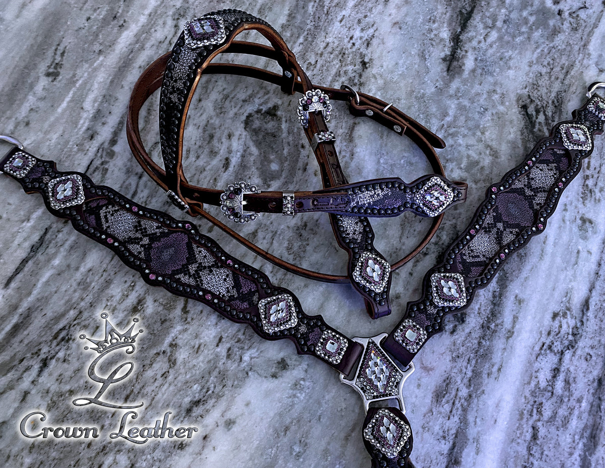 Italian Amethyst Python Crystal Tack Set image 0