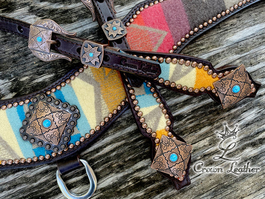 Multi Colored Pendleton Wool Tripping Collar Set image 2