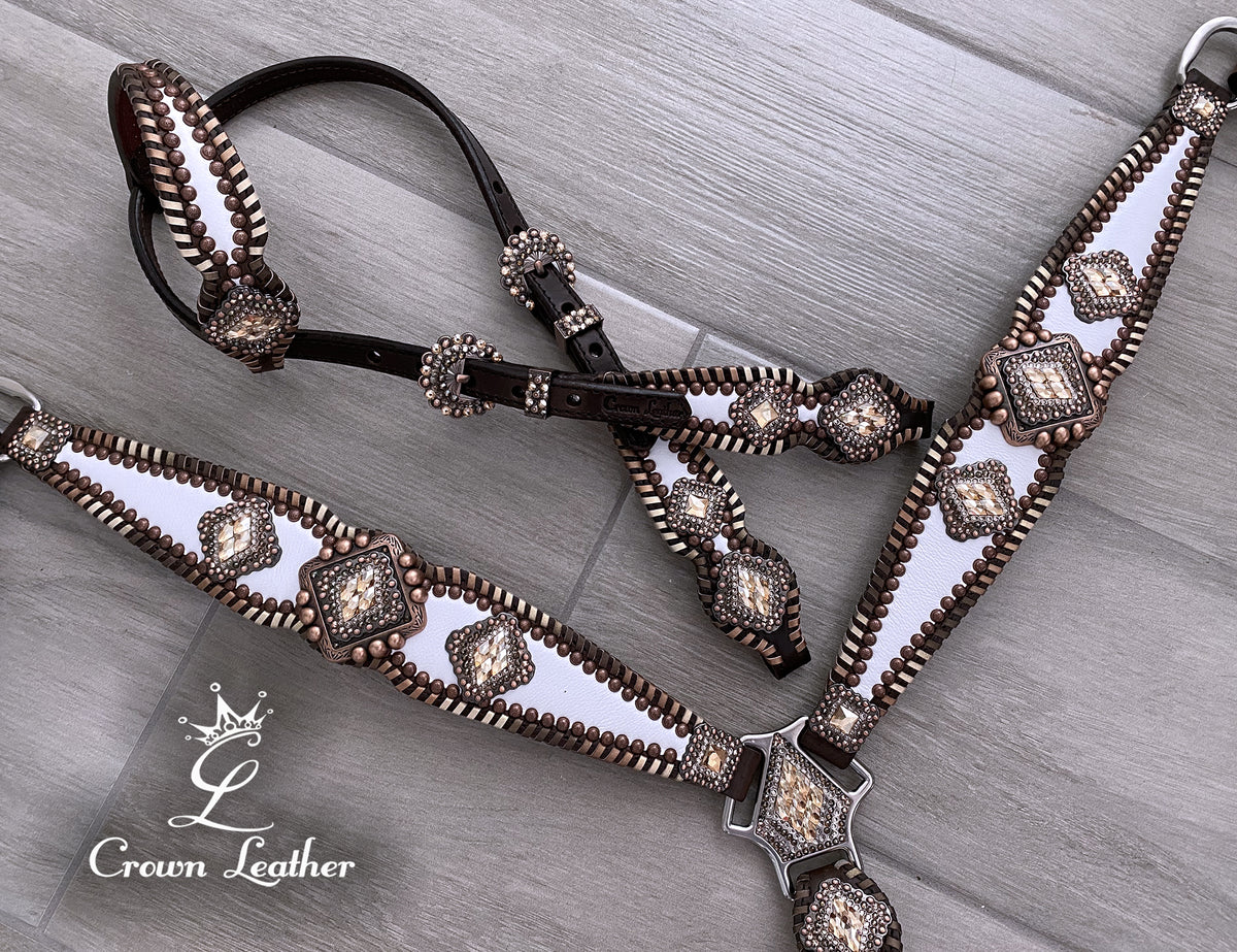 Brown Ombre Whipstitch Crystal Tack Set image 5