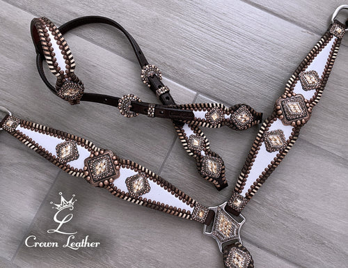 Brown Ombre Whipstitch Crystal Tack Set image 5