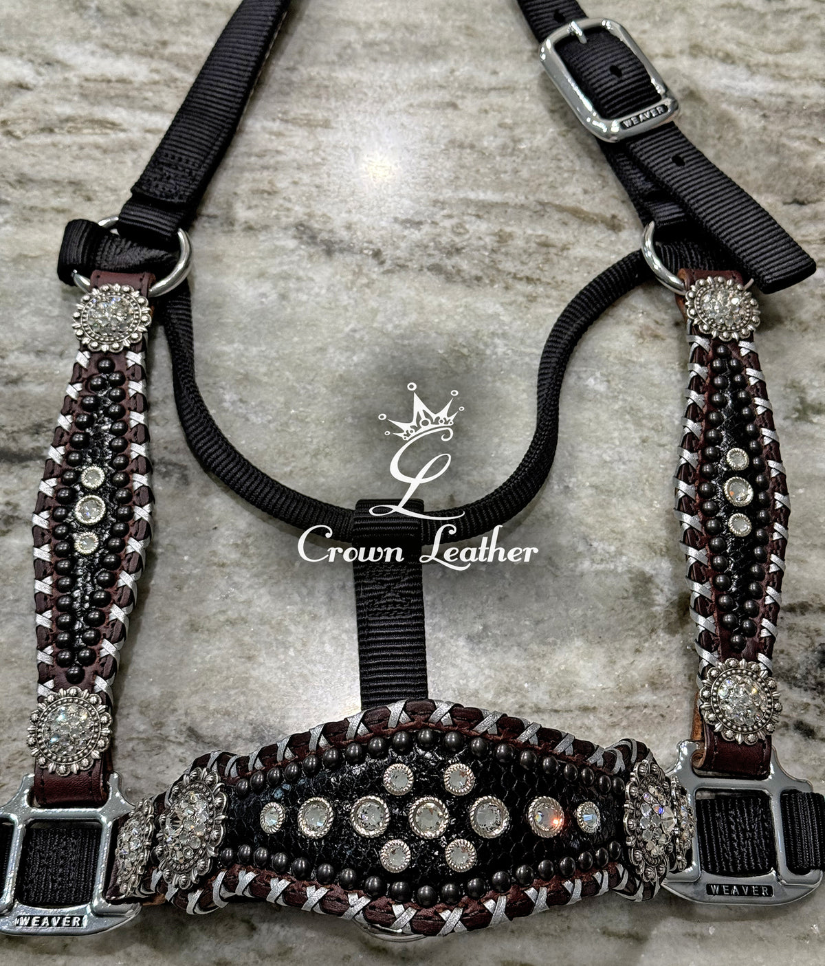Black Silver Cross Stitch Crystal  Halter image 4