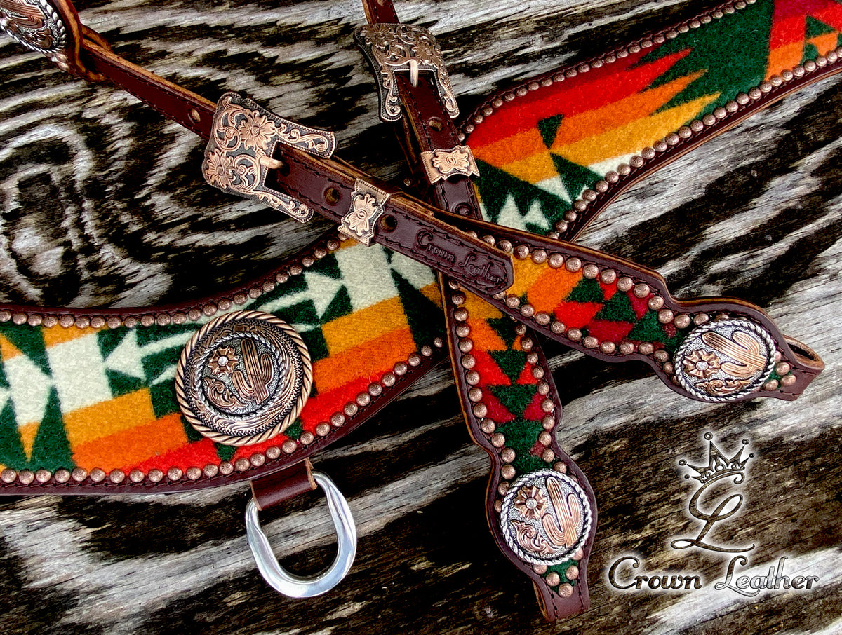 Green Pendleton Wool Tripping Collar Set image 1