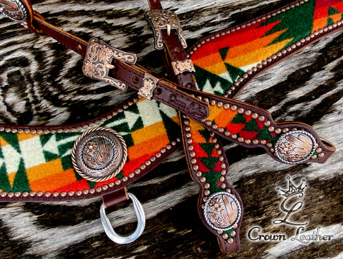 Green Pendleton Wool Tripping Collar Set image 1