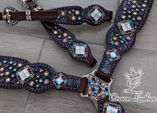 Plum Galaxy Confetti Whipstitch Tack Set image 0