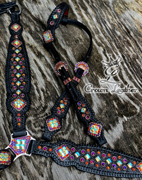 Florida Sunset Crystal Whipstitch Tack Set image 1