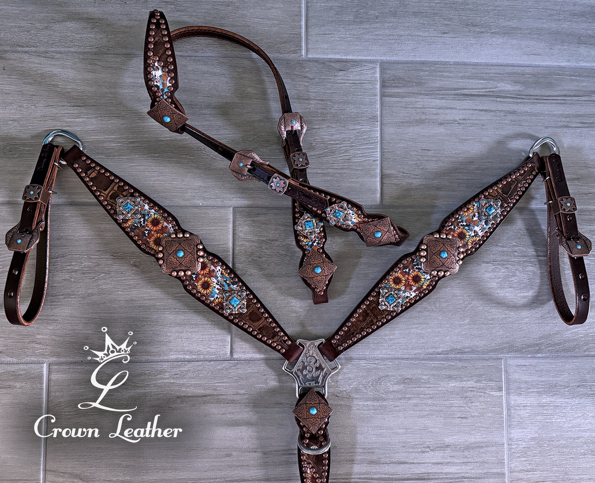 Sunflower & Bronze Gator Tack Set image 2