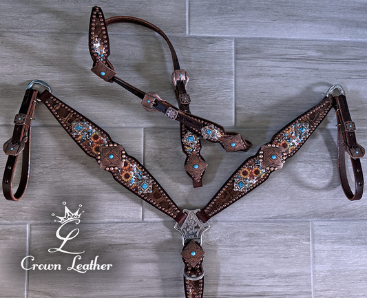 Sunflower & Bronze Gator Tack Set image 2