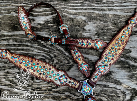 Copper, Gold & Silver Crystal Whipstitch (One of a Kind) image 2