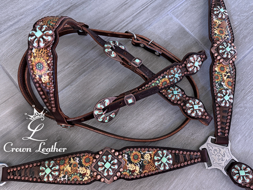 Sunflower & Brown Gator Tack Set image 0