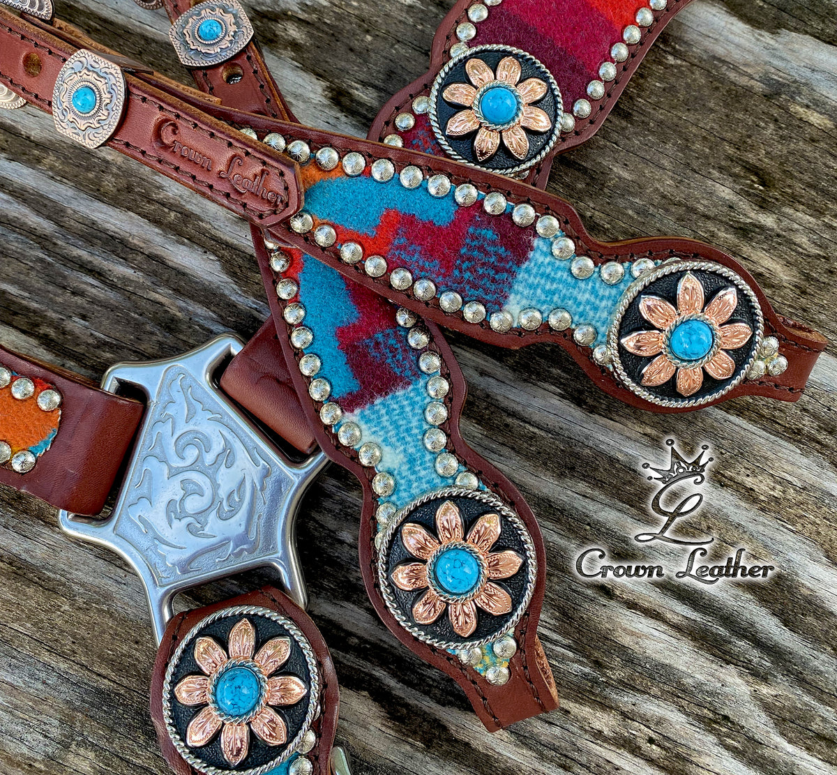 2014 Turquoise Flower Pendleton Wool Set (One of a Kind) image 1