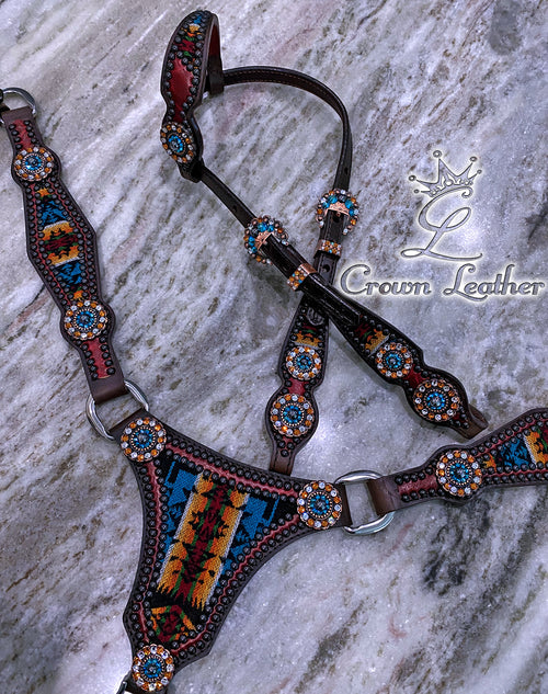 Red & Aztec Pendleton Wool Thong Style Set image 3