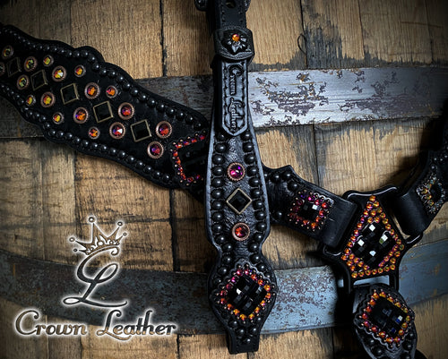 Black Elephant & Crystal Volcano Tack Set image 0
