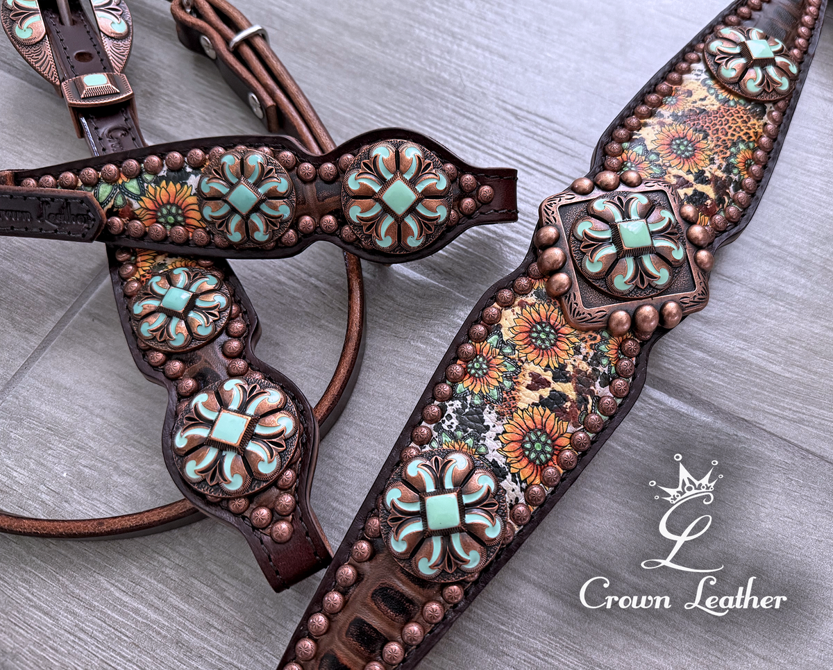 Sunflower & Brown Gator Tack Set image 3