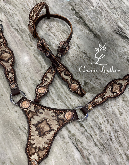 Ivory Laredo Leather Centerplate Tack Set image 2