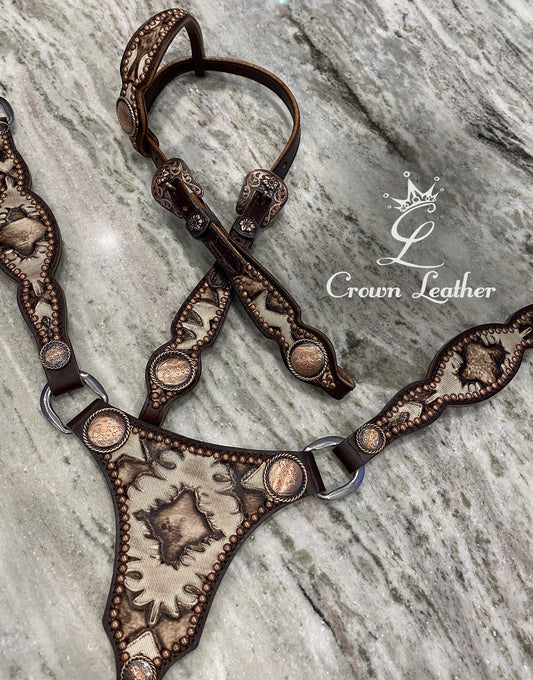 Ivory Laredo Leather Centerplate Tack Set image 2