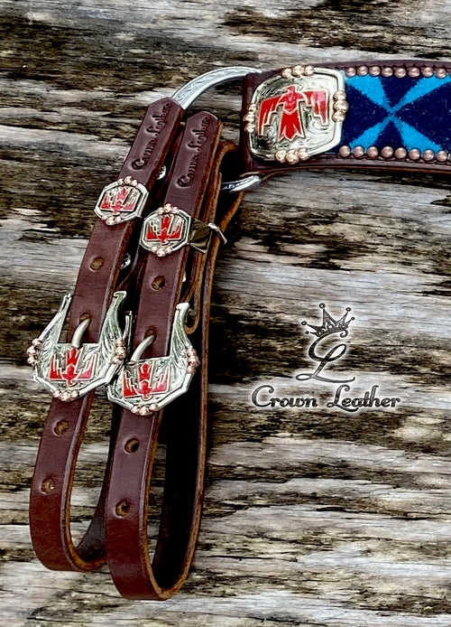 Pendleton Wool Tripping Collar with Handmade Red Thunderbird Hardware image 2