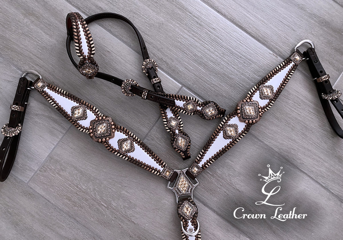 Brown Ombre Whipstitch Crystal Tack Set image 1