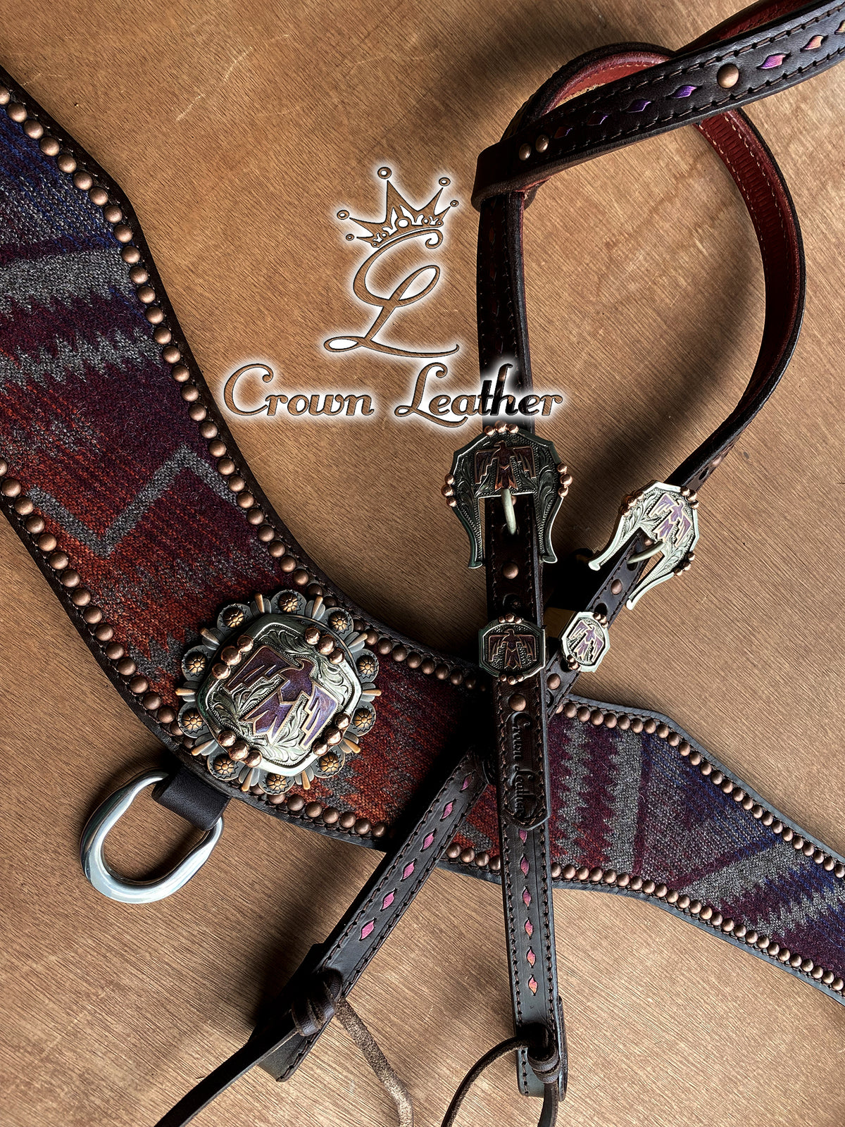 Colorshifting Buckstitch Ombre Pendleton Tripping Collar Set image 2