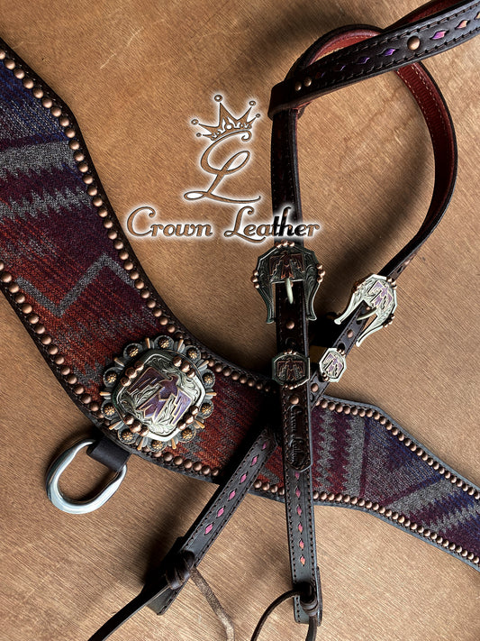 Colorshifting Buckstitch Ombre Pendleton Tripping Collar Set image 2