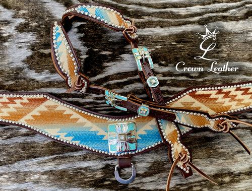 Pendleton Tripping Collar/HS Set with Handcrafted Silver Hardware (1 of a Kind) image 2