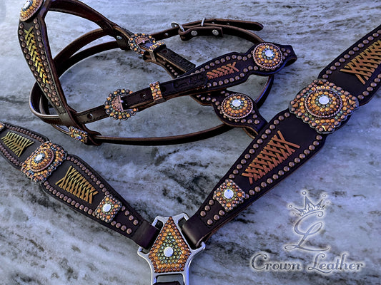 Phoenix Rising Braided Crystal Tack Set image 0