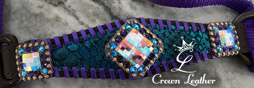 Turquoise Mystic & Purple Whipstitch Halter image 1