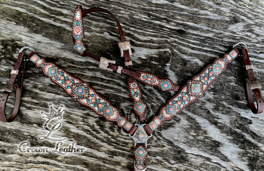 2014 Style Coral Navajo Tack Set image 3