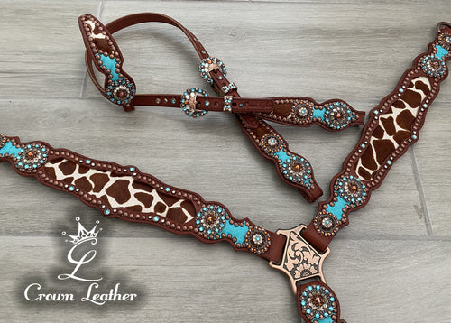 Giraffe Hair on Hide & Turquoise Gator Set image 2